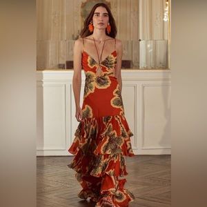 NWT Naranjo en flor tiered Maxi Dress